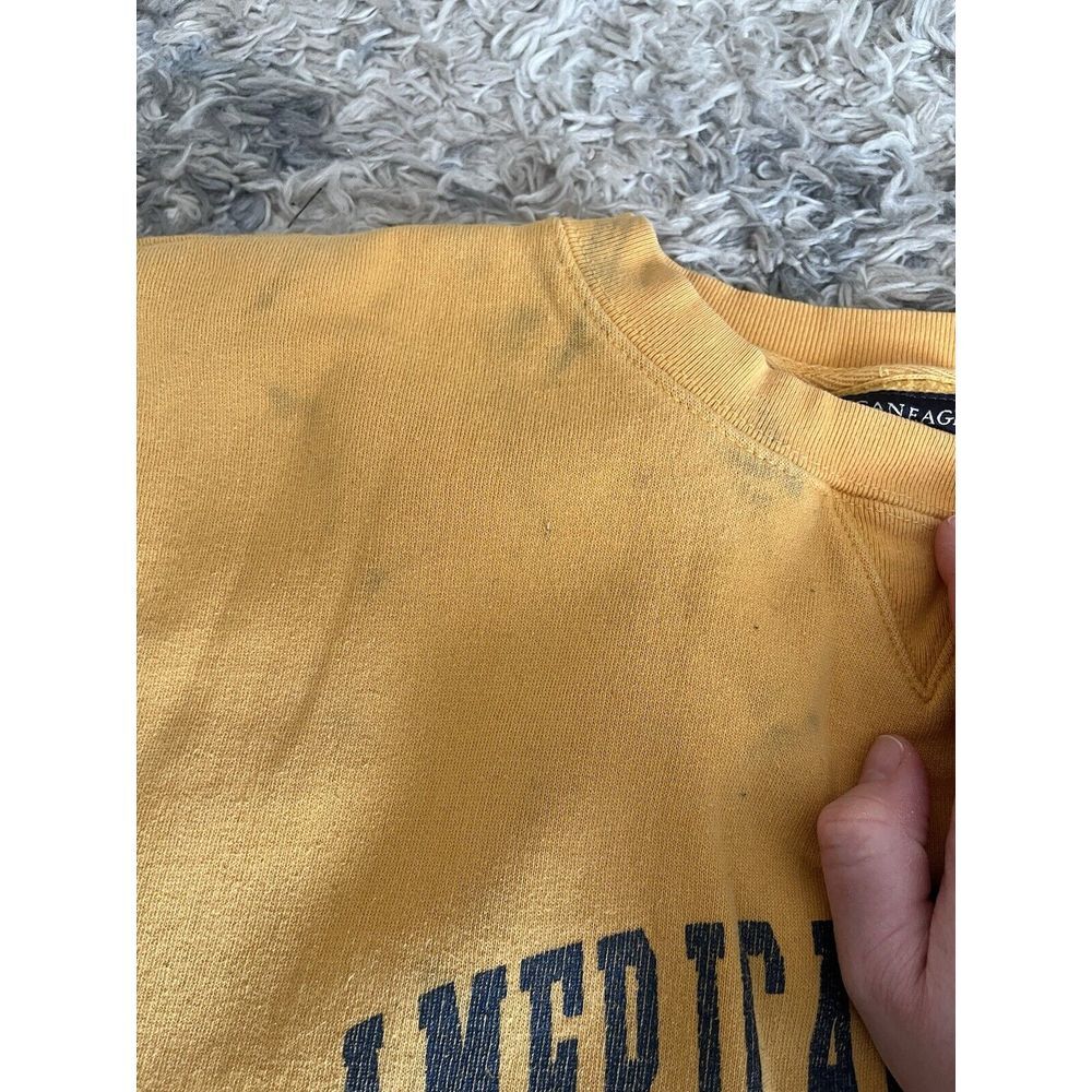Vtg American Eagle Yellow Crew Neck Sweater Sz XXL Mens Pullover - Picture 3 of 7